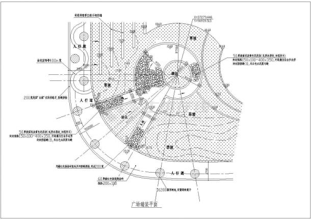 某广场铺装样式CAD全套构造施工图-图一