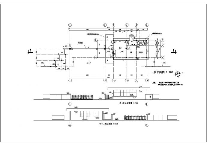 某传达室设计CAD详细完整方案图_图1