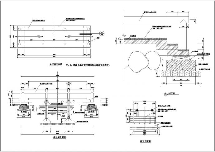 某木平桥CAD详细大样构造施工_图1