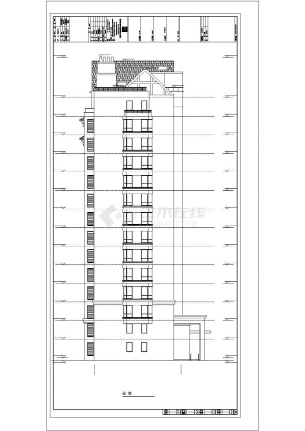 武汉市澜季花苑小区14层框剪结构住宅楼建筑结构设计CAD图纸（含阁楼）-图二