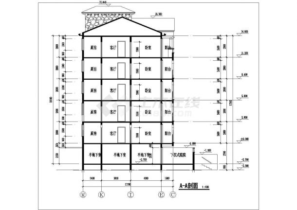 整套齐全的花园洋房住宅楼cad设计施工图-图二