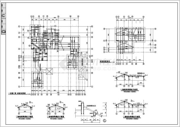 二层仿古别墅建筑结构CAD图-图二