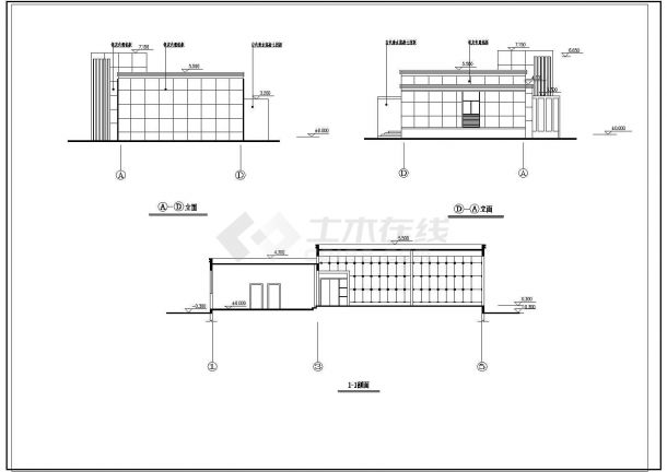 250平米单层框架结构私人会所建筑设计CAD施工图-图一