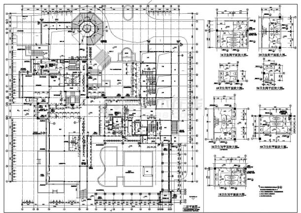 3层古堡式豪华私人会所建筑设计CAD施工图-图二