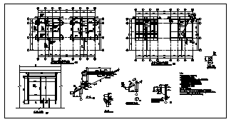 商住楼设计_某四层框架结构商住楼结构施工cad图纸-图二