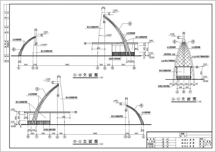 某大门大样建筑CAD设计完整详细图纸_图1
