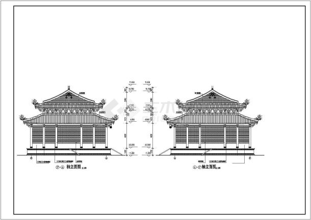 道家仿古建筑大殿全套建筑方案图-图二