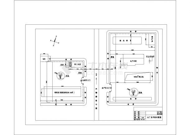 泗阳某经典厂生产车间设计CAD布置图-图二