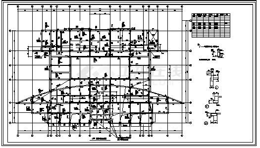 图书科技楼设计_某市五层框架结构图书科技楼结构施工cad图纸-图二