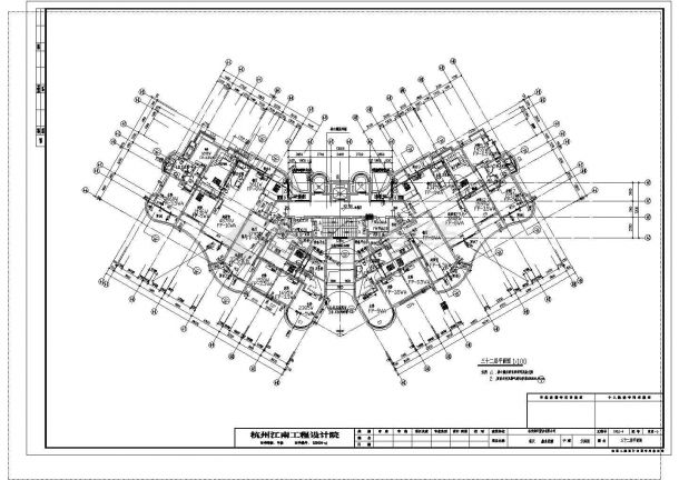 高层户式住宅楼中央空调设计施工CAD图-图一