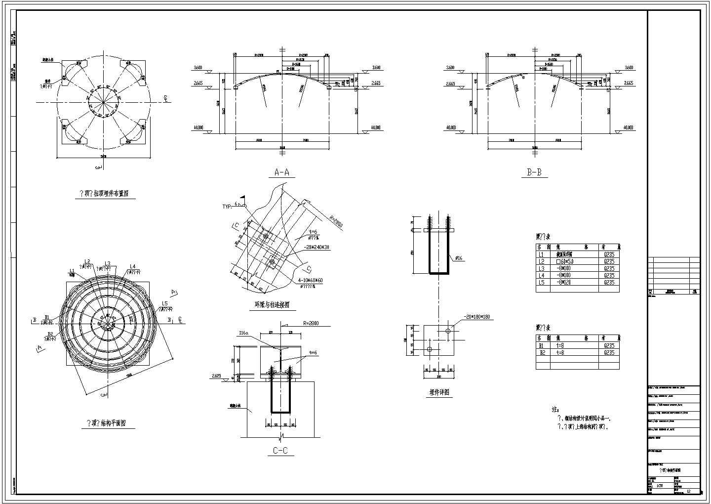 某穹顶CAD详细完整设计结构平面图