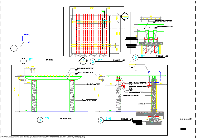 某特色廊架CAD结构施工设计详图_图1