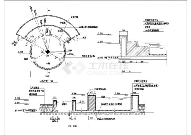 某水池设计CAD全套完整详图-图一