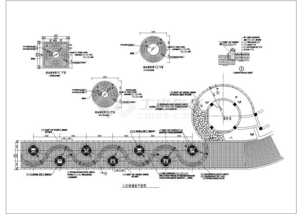 某人行道铺装方案CAD节点构造设计图-图一