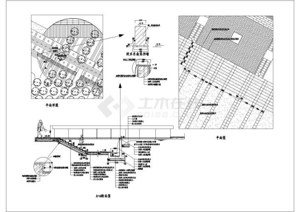 某跌水墙CAD设计全套完整大样方案-图一