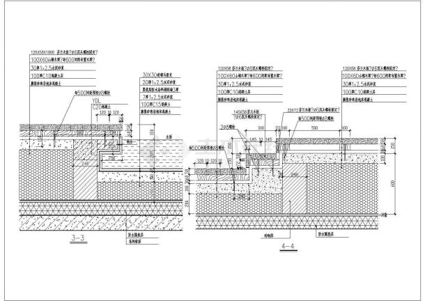 某亲水木平台CAD节点平面构造设计方案-图一