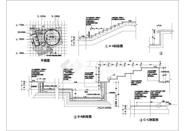 某水帘CAD节点构造详细设计方案-图二