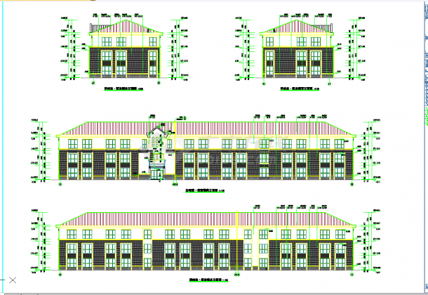 某地三层框架结构18班幼儿园建筑施工图CAD图纸-图一