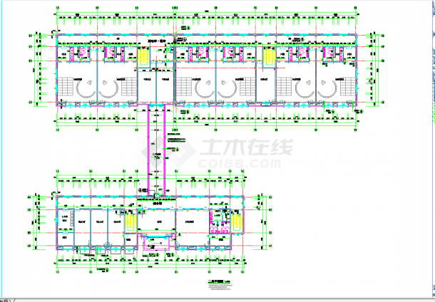 某地三层框架结构18班幼儿园建筑施工图CAD图纸-图二
