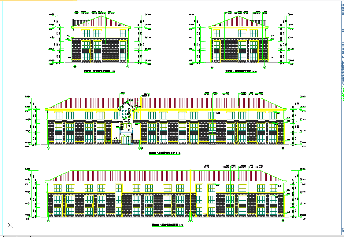 某地三层框架结构18班幼儿园建筑施工图CAD图纸