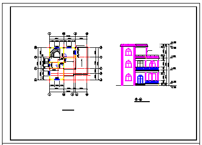 12个别墅建筑设计cad方案图纸-图一