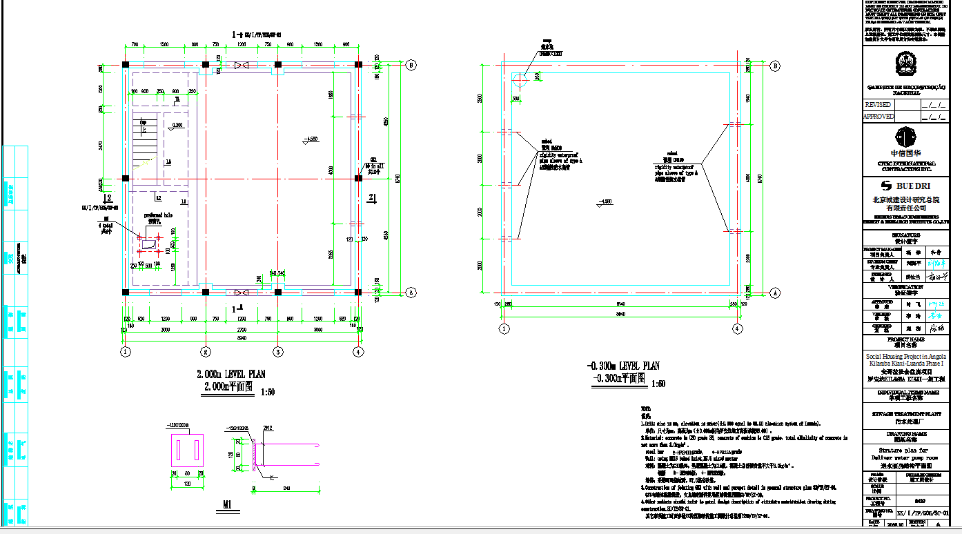 某地送水泵房混凝土结构施工图CAD图纸