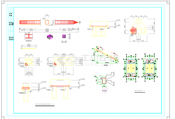 某地四层幼儿园不规则布置框架结构施工图纸-图二