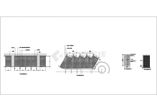 某停车场铺装样式CAD全套施工详细图纸-图一