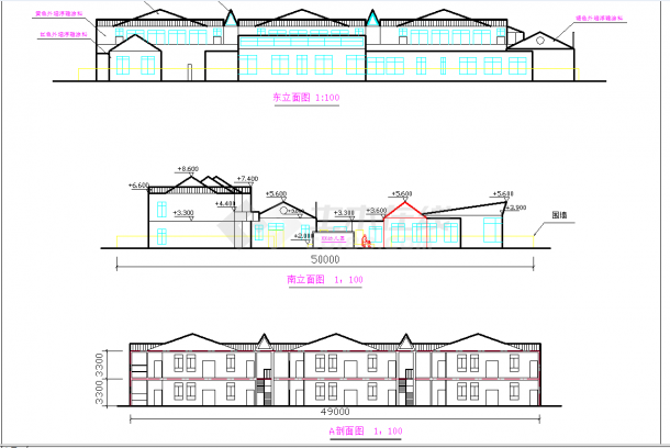 某地二层幼儿园建筑设计方案图CAD图纸-图二