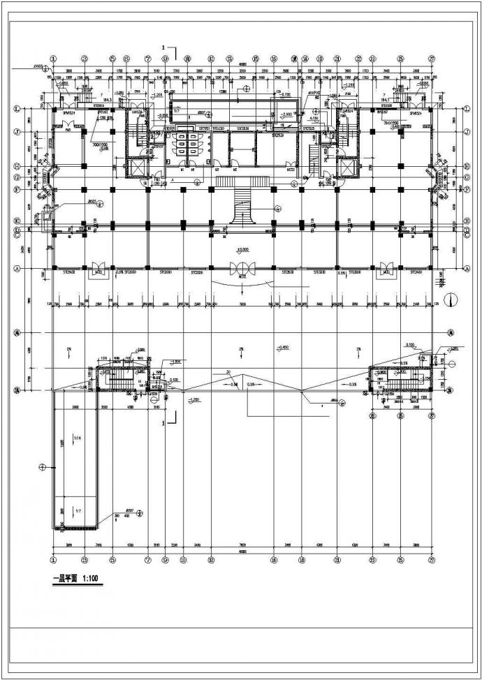 长沙市某小区1.3万平米18层框架结构住宅楼建筑设计CAD图纸（含阁楼）_图1