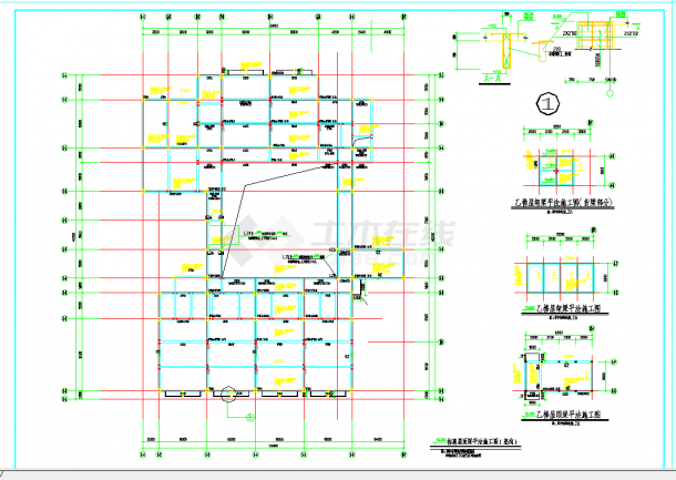 某地某三层幼儿园框架结构施工图含建筑图CAD图纸-图一
