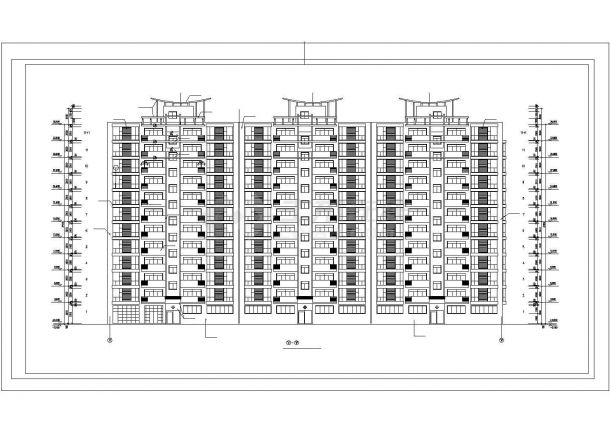 沈阳伯爵花园小区11+1层框架结构住宅楼建筑设计CAD图纸（2套方案）-图一