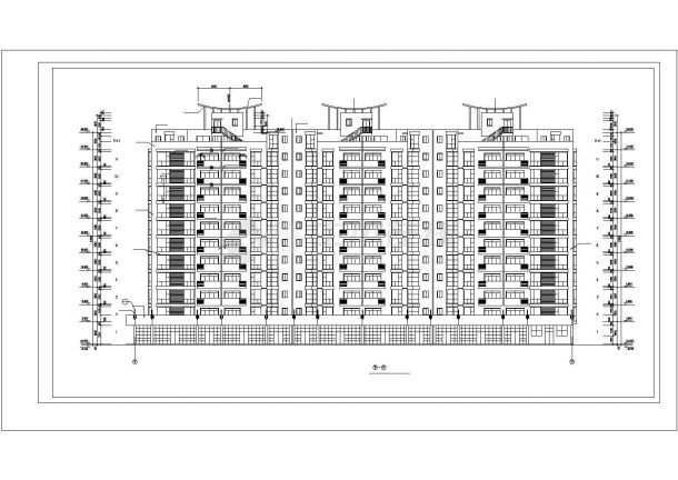 沈阳伯爵花园小区11+1层框架结构住宅楼建筑设计CAD图纸（2套方案）-图二