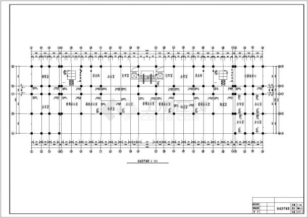 苏州六层框架结构办公楼建筑结构设计施工cad图纸-图一