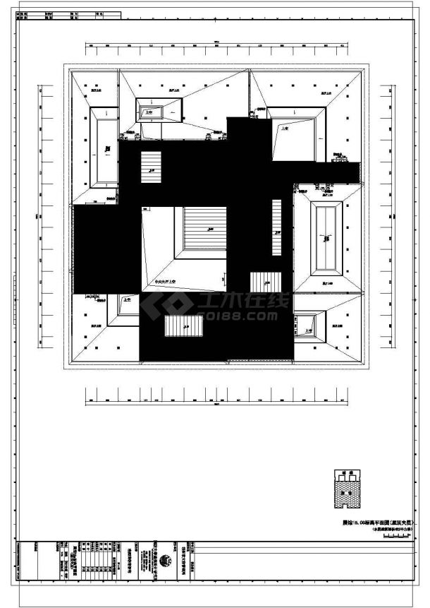 洛阳博物馆建筑施工设计图纸-图二