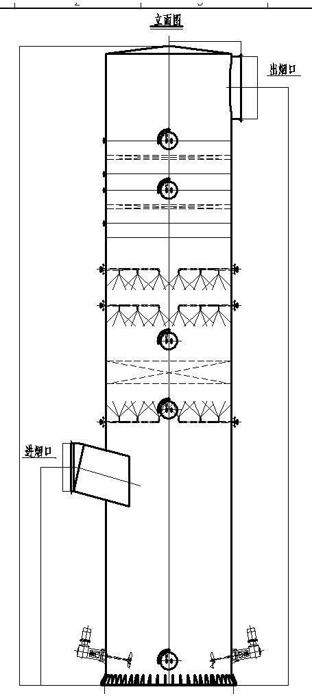 锅炉房脱硫塔构造设计施工图-图二