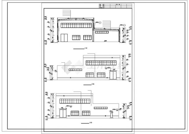 某经济区轻钢厂房建筑结构设计施工CAD图纸-图一