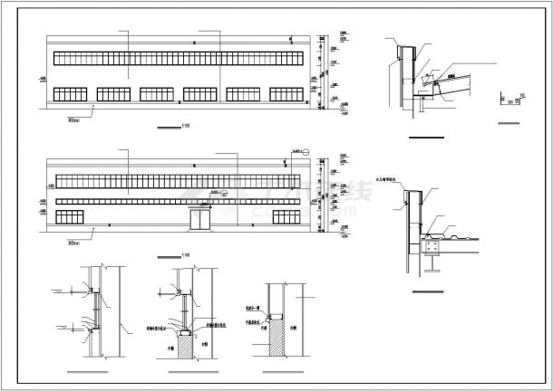 某经济区轻钢厂房建筑结构设计施工CAD图纸-图二