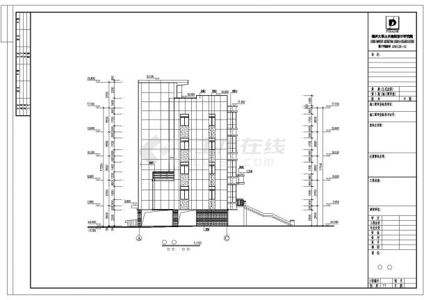 某地区大型五层办公楼建筑设计CAD图纸（共16张）-图二