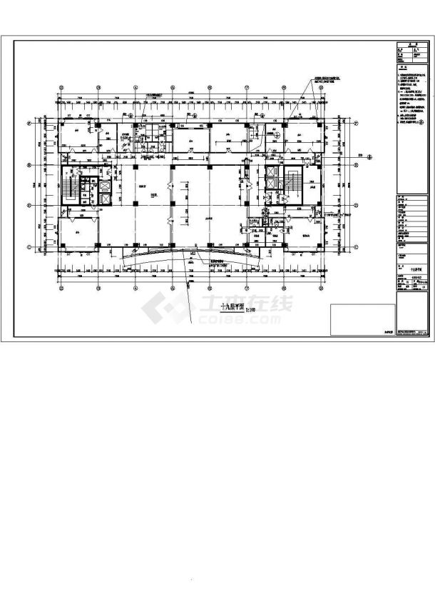 [深圳]-盐田区工青妇活动中心二十层办公楼建筑施工图（77.4米）-图一