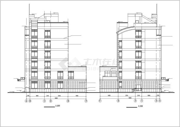 某六层办公楼建筑设计详细施工图-图一