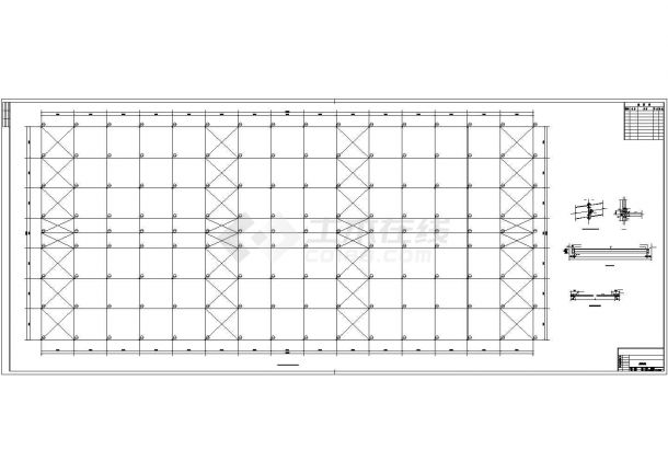 某产业园三层框架顶层门式钢架设计施工CAD图纸-图一