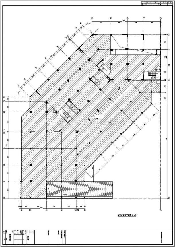 二十一层框剪结构酒店办公楼建筑施工cad图(带地下层设计)-图一