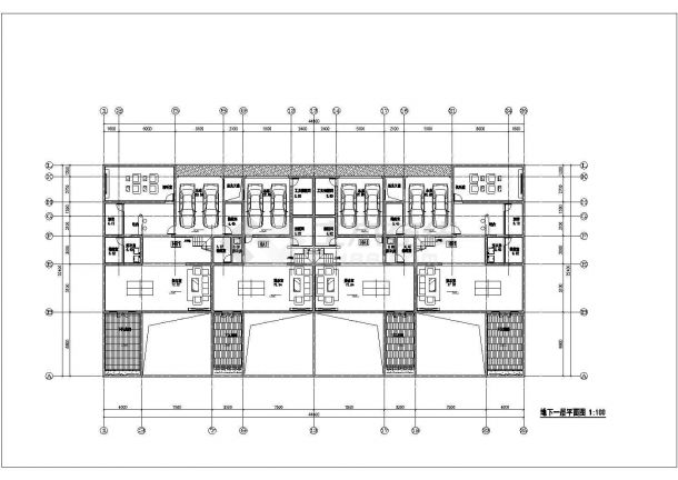 上海市某小区3层框架结构双拼式高档别墅平面设计CAD图纸（237+271）-图一