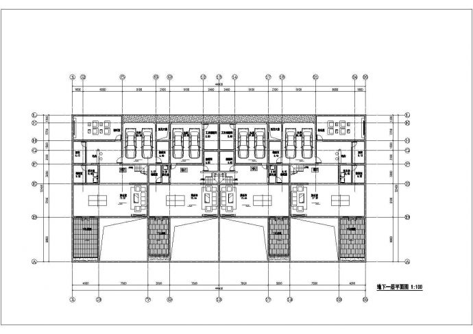 上海市某小区3层框架结构双拼式高档别墅平面设计CAD图纸（237+271）_图1