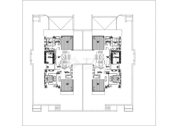 重庆某小区366平米三层框混结构单体别墅平面设计CAD图纸（含地下1层）-图二