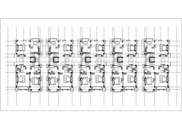 三层框混结构连体式高档住宅楼平面设计CAD图纸（3套方案/含地下双层）-图一
