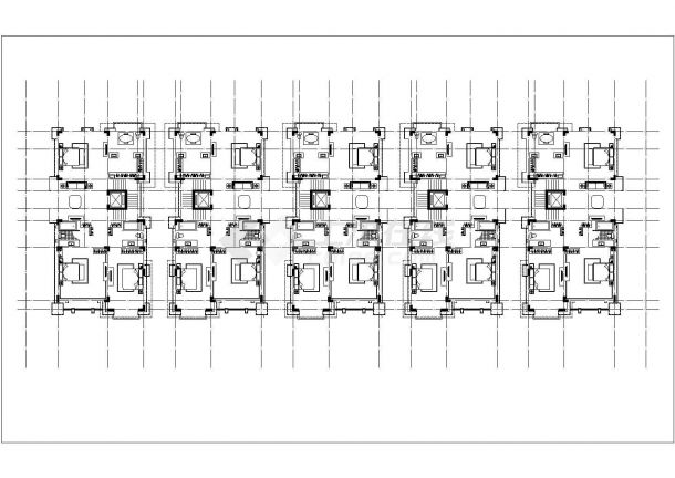 三层框混结构连体式高档住宅楼平面设计CAD图纸（3套方案/含地下双层）-图二