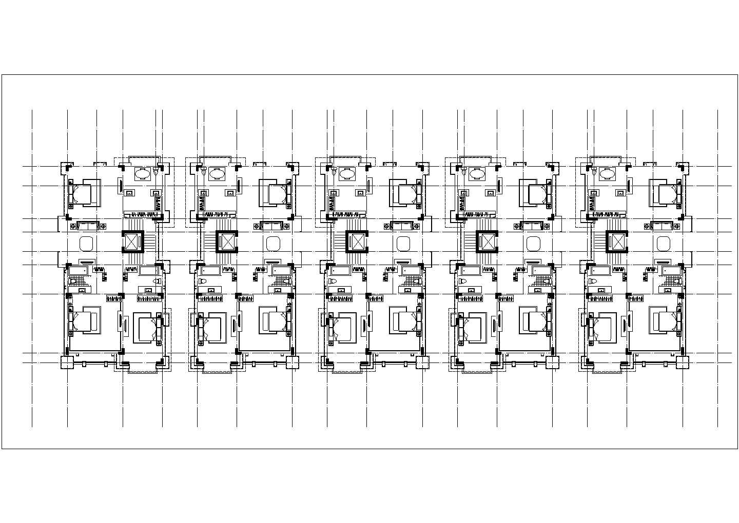 三层框混结构连体式高档住宅楼平面设计CAD图纸（3套方案/含地下双层）
