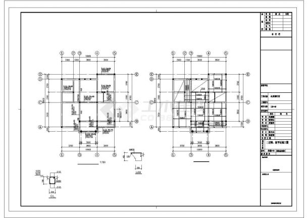 某地区(11.14x9.7)三层独栋别墅建筑结构设计CAD图含效果图(设计说明）-图一